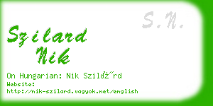 szilard nik business card